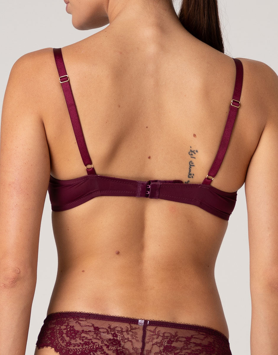 Lovable Beauty Lace reggiseno imbottito senza ferretto pizzo vinaccia