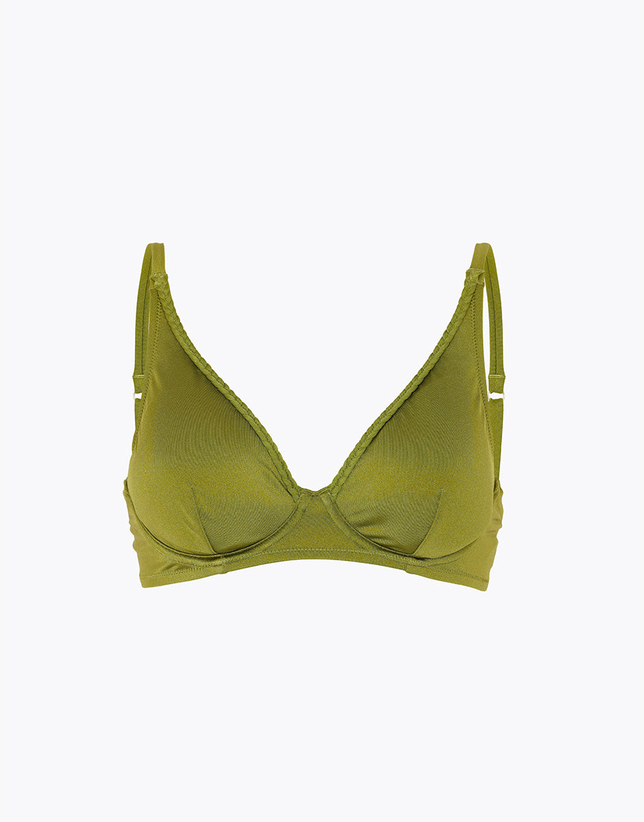 Lovable Braid Shiny Micro top mare verde cardamomo ferretto