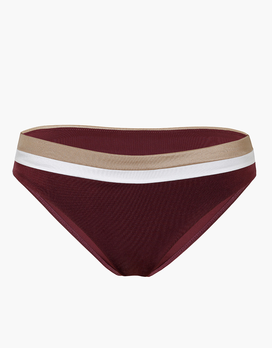 Lovable Shiny Colour Block slip midi mare vinaccia bianco bronzo