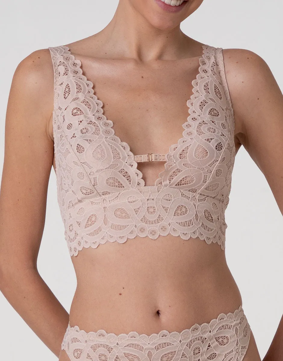 Lovable Craft Lace bralette senza ferretto pizzo cappuccino
