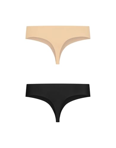 Bye Bra slip brasiliana senza cuciture 2 pezzi beige nero XL