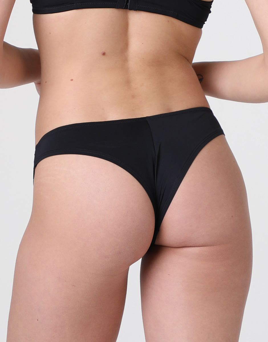 Lovable Floral Embroidery brasiliano nero in microfibra