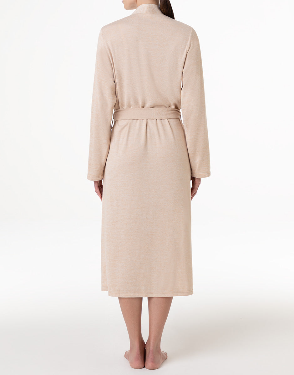 Lifewear vestaglia lunga tessuto caldo cappuccino