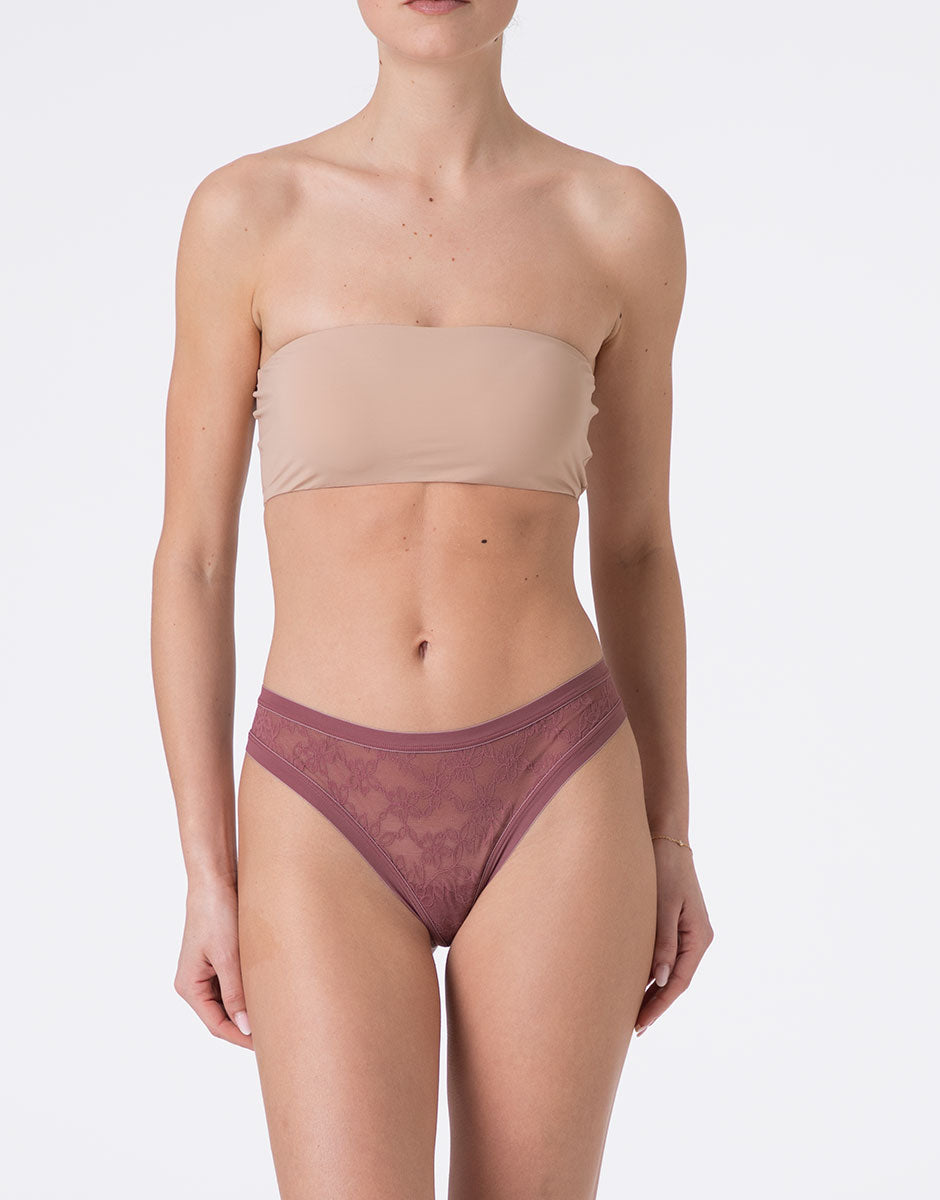 Lovable Lovely Lace perizoma pizzo rosso amaranto senza cuciture