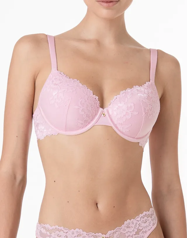 La Senza Lux Lace reggiseno pizzo rosa confetto imbottito