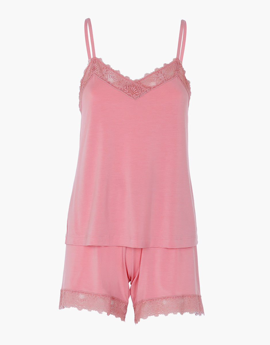 Lovable Elegant Modal pigiama top e shorts rosa malva